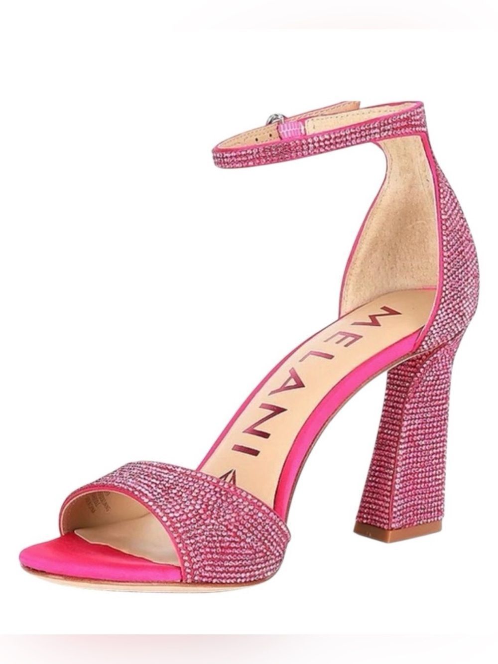 🌟 ANTONIO MELANI BLAIRE Pink Glass Crystal Encrusted Heels